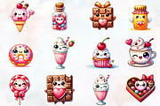 Kawaii sweet valentine food clipart, an Illustration by RobertsArt (Thumbnail 4 of 7)