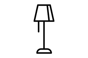 Stand lamp icon, an Outline Icon by Sumberpangan