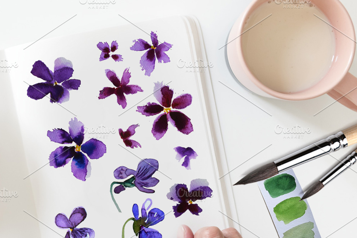 Garden Violet Clipart Purple Bouquet, a Decorative Illustration by Download Graphic Art (Photo 2 of 7)