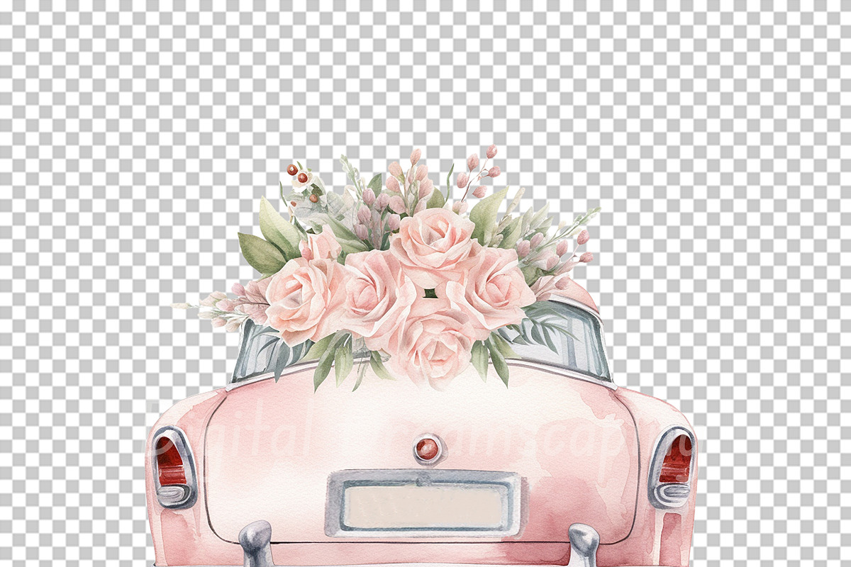 Wedding Car PNG Clipart Bundle, a Decorative Illustration by Digital Dreamscaping (Photo 9 of 10)