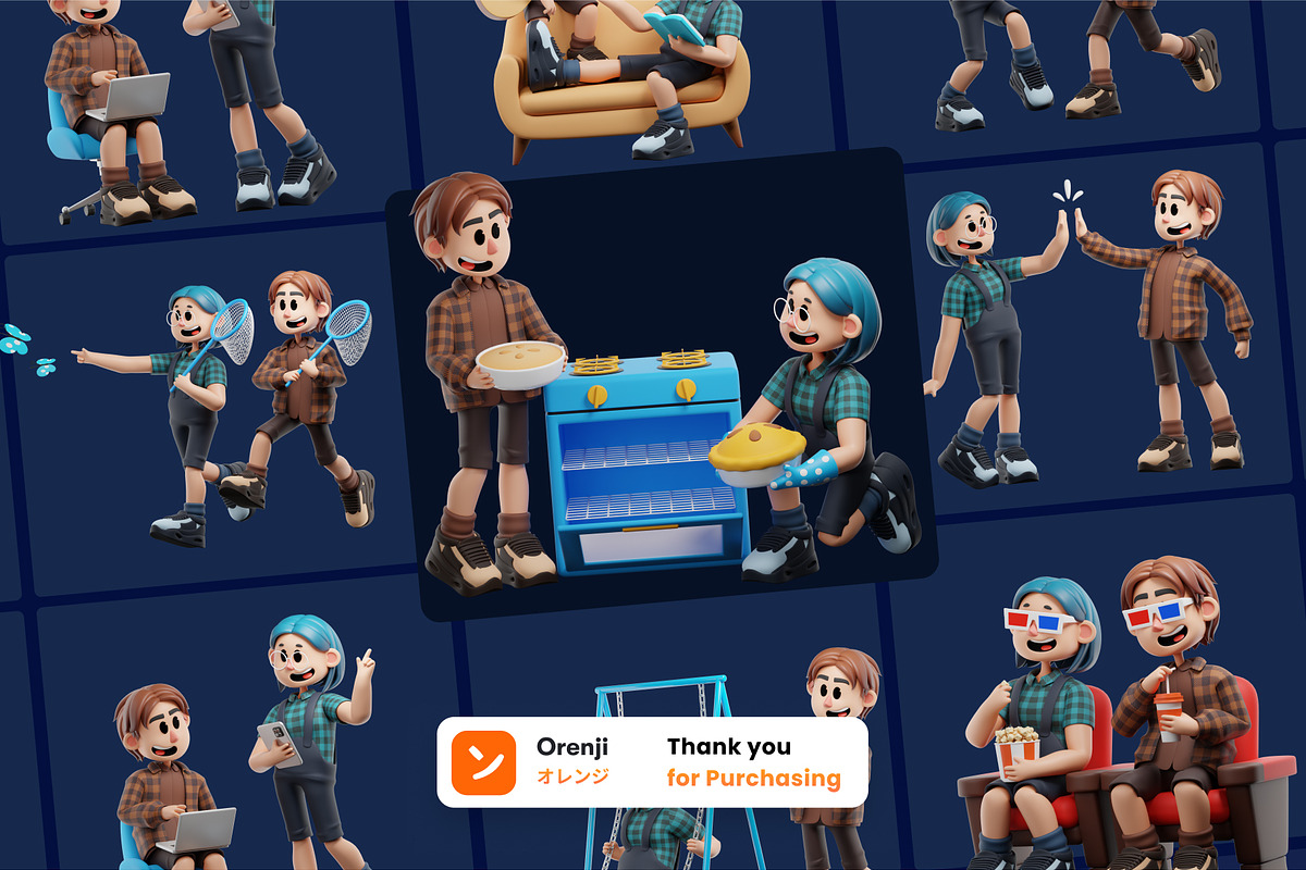 Friendship 3D Character, a Characters & Person 3D Model by orenjidesign (Photo 8 of 8)