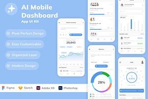 AI Mobile Dashboard App UI Kit, an UI Kit Template by Betush