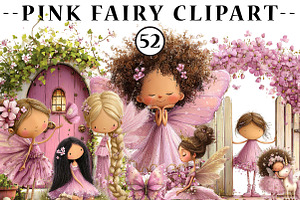 Pink fairy clipart2, an Illustration by CreationArt