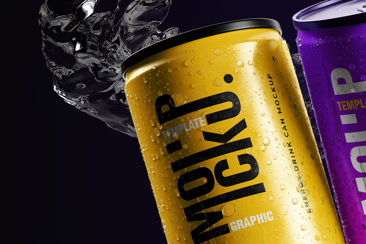 Energy Drink Can Mockup, a Packaging Mockup by Artnivora.Std (Photo 3 of 5)