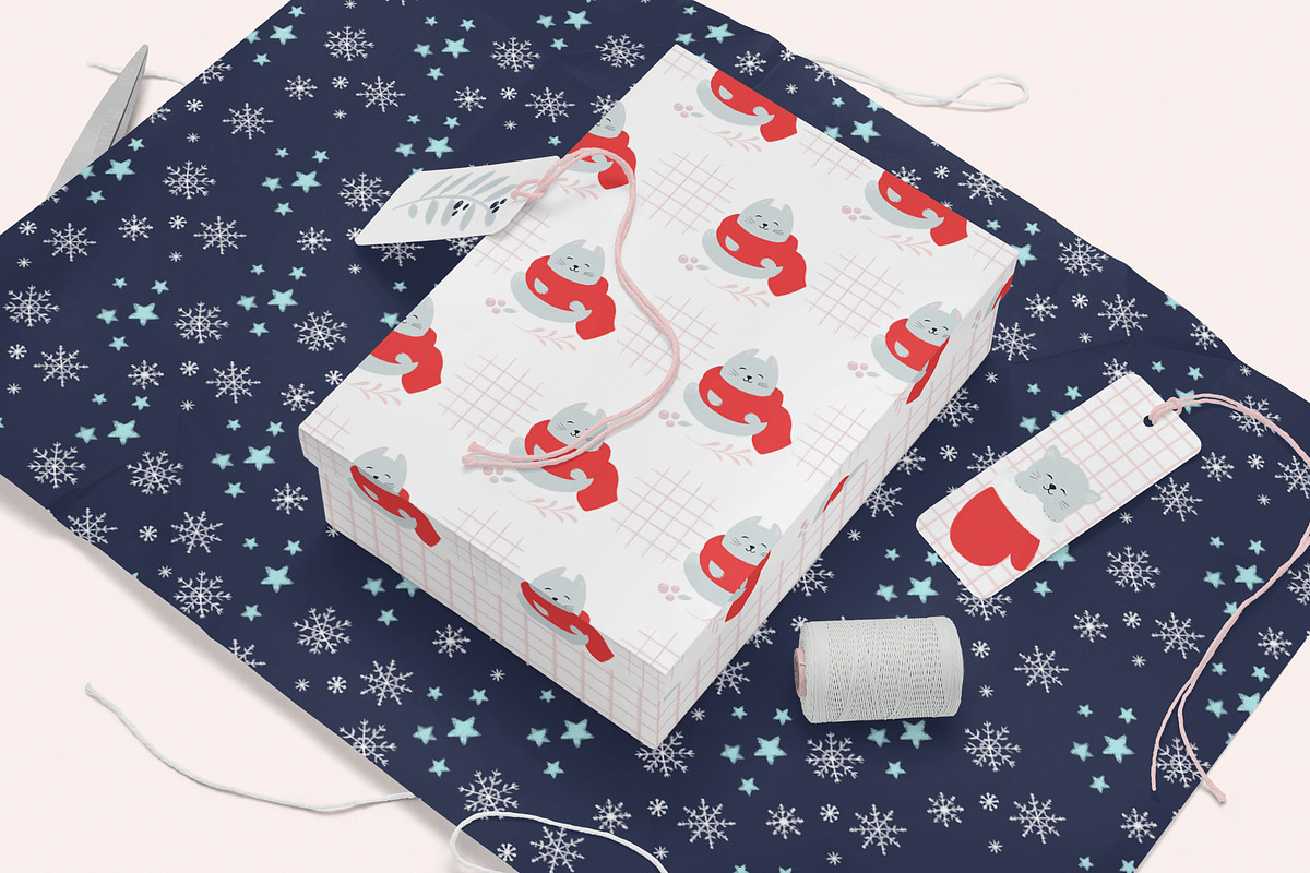 Winter kittens, a Pattern Graphic by Svyatoslava_M (Photo 5 of 7)