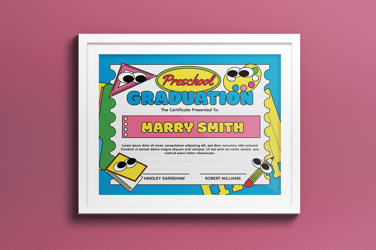 Preschool Graduation Certificate, a Print Template by graphicook (Photo 1 of 3)