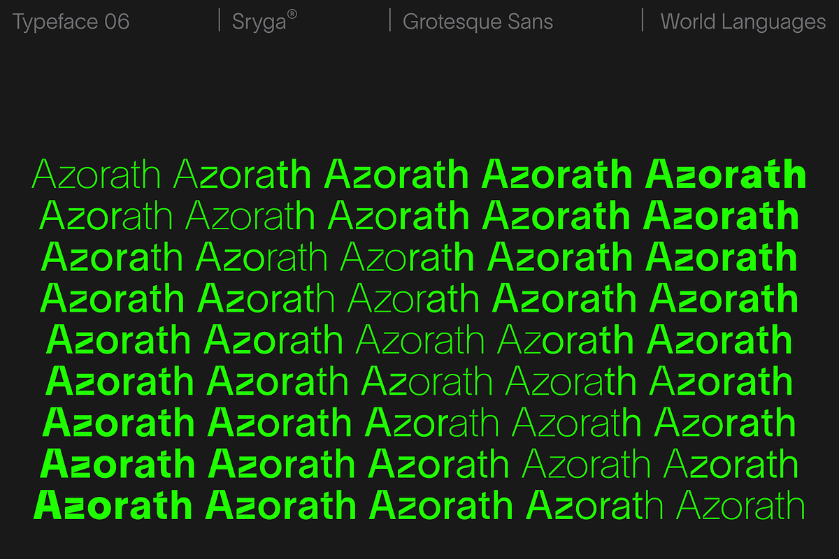 Azorath — Neo Brutalist Sans Font, a Sans Serif Font by Sryga (Photo 2 of 15)