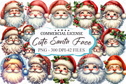Cute Santa Face Clipart, an Illustration by designcity5 (Thumbnail 1 of 5)