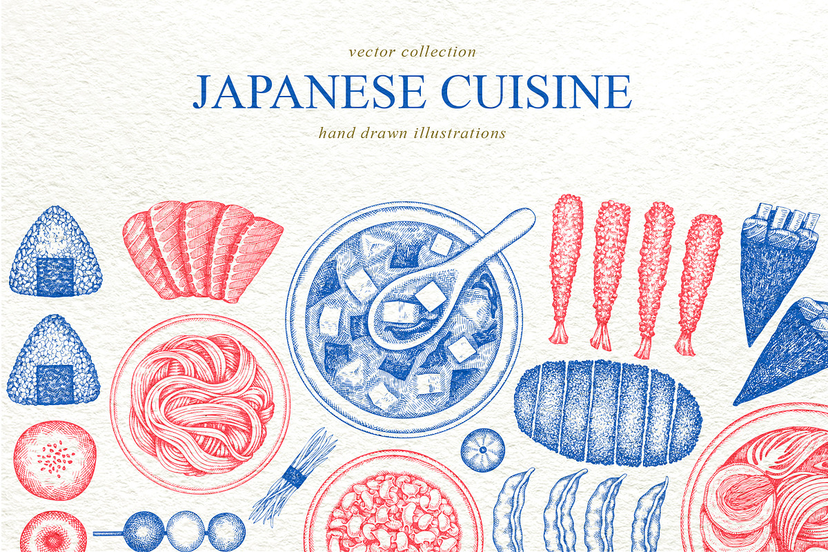 Japanese Cuisine Vector Collection, a Food Illustration by Lubov Illustrations Shop (Photo 1 of 7)
