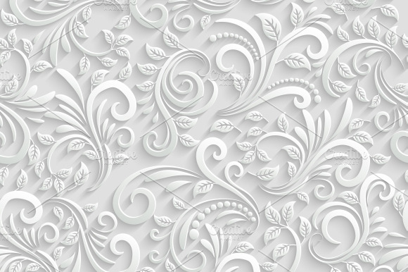 Floral 3d Seamless Background preview 2