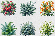 Watercolor Bushes Clipart Sublimatio, an Illustration by Black Bird Studio (Thumbnail 6 of 6)