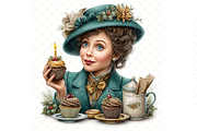 Woman Birthday Cupcake JPG, a Person Illustration by Memories By Lea (Thumbnail 7 of 17)