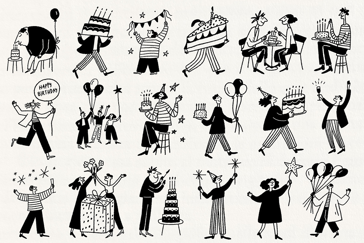 It’s Birthday: Festive Characters, a Person Illustration by Veyla (Photo 4 of 12)