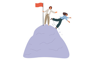 Woman pushes another female off, a Person Illustration by Vectorbuum