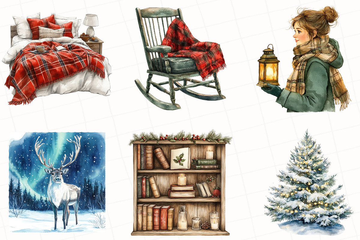 Christmas Polar Lights Clipart, an Illustration by OK Design (Photo 2 of 5)