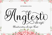 Anglesti Script, a Script Font by GloowStudio (Thumbnail 1 of 9)