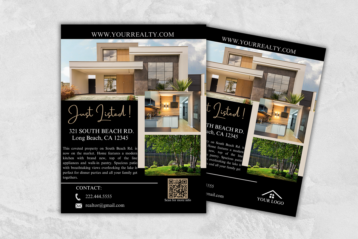 Just Listed Editable Property Flyer, a Flyer Template by GraphiqueGlow (Photo 1 of 6)