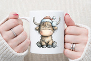Christmas Highland Cow PNG Clipart, an Illustration by Sublimation Artist (Thumbnail 5 of 6)