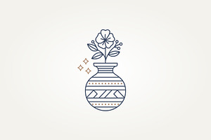 lower on vase line art icon logo, a Branding & Logo Template by Blazybone