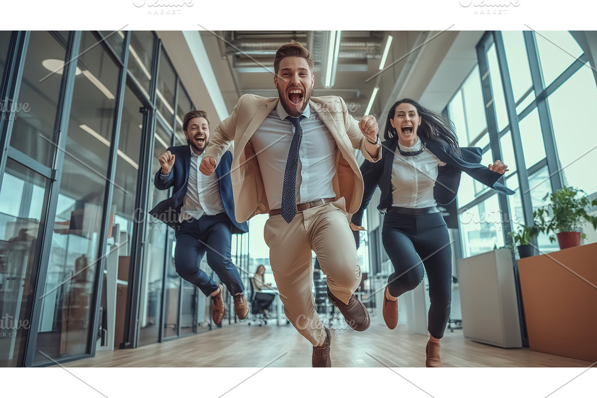 Business People Racing Through, a Person Illustration by CREATIVEDEF