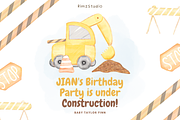 Construction Vehicle Watercolor png, a Transportation Illustration by RimzStudio (Thumbnail 2 of 3)