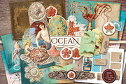 Ocean Scrapbooking Kit, an Illustration by Secret Helper (Thumbnail 1 of 9)