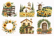 Watercolor Tuscan Sunflower Clipart, a Seasonal Illustration by Design Market (Thumbnail 5 of 5)