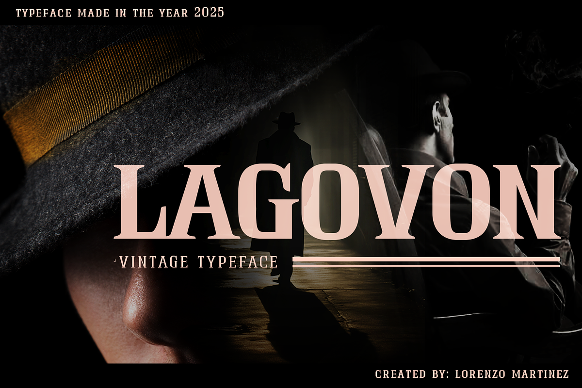 Lagovon - Vintage Typeface, a Serif Font by Lurinzu Studios (Photo 1 of 9)