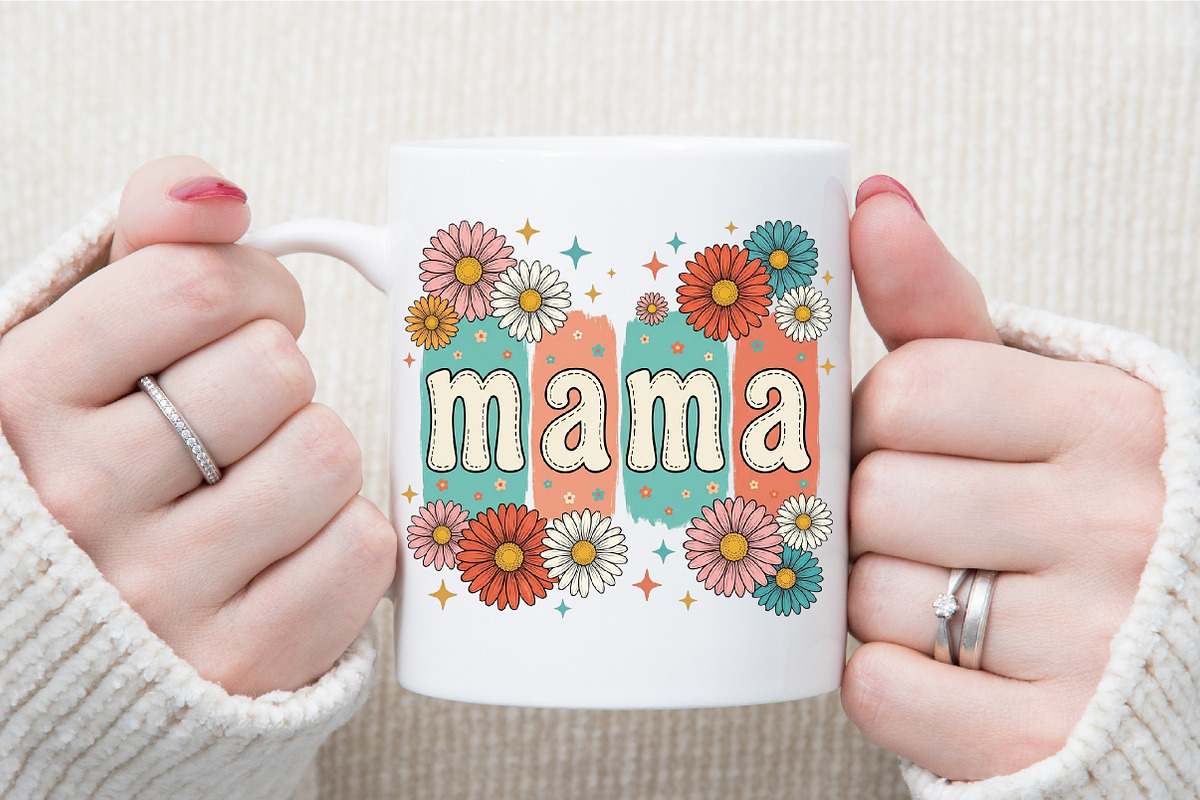 Boho Floral Mama Mother's Day PNG, an Illustration by Sublimation Artist (Photo 8 of 9)