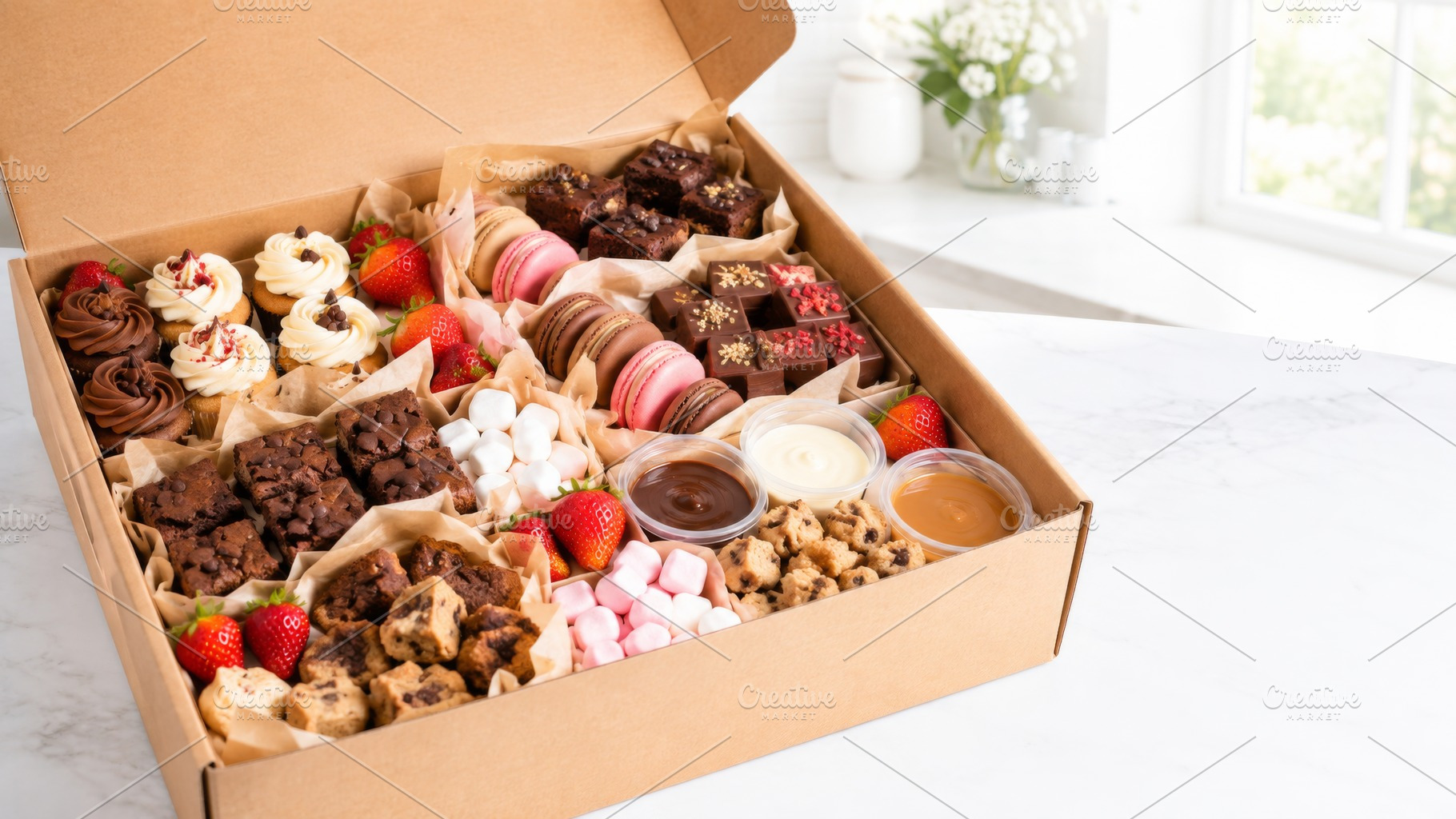 Dessert selection with cupcakes, bro, a Photo by Dvoevnore photos
