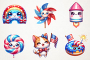 Cute kawaii 4th of July Sublimation, a Seasonal Illustration by RobertsArt (Thumbnail 5 of 7)