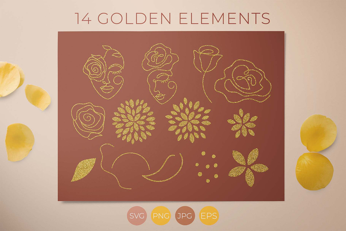 Floral Beauty Set. Daring Sunflower., a Texture Illustration by Illustana (Photo 4 of 10)