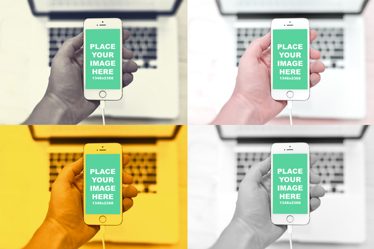 iPhone 6 Mockup with 5 Colour Modes, an iPhone Mockup by Made by Mancie (Photo 5 of 5)