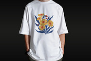 Retro Floral T-Shirt Design, an Object Illustration by Ahluva Studio (Thumbnail 4 of 6)