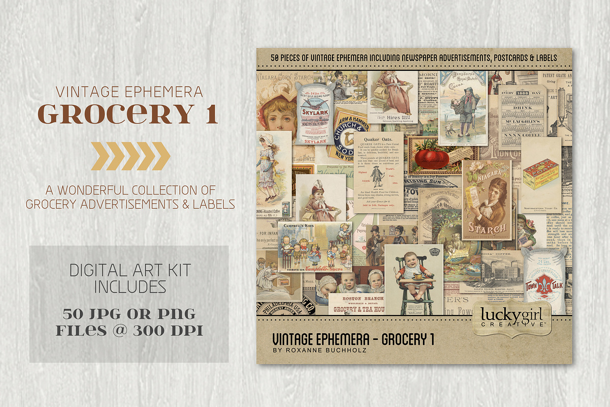 Vintage Ephemera - Grocery 1, an Object Graphic by Lucky Girl Creative (Photo 1 of 4)