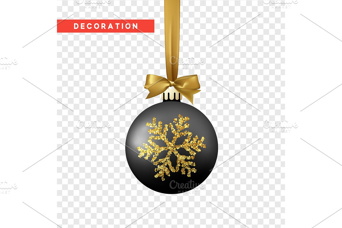 Xmas balls black and gold color., an Object Graphic by Modern vector