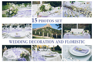15 photos set of wedding decoration