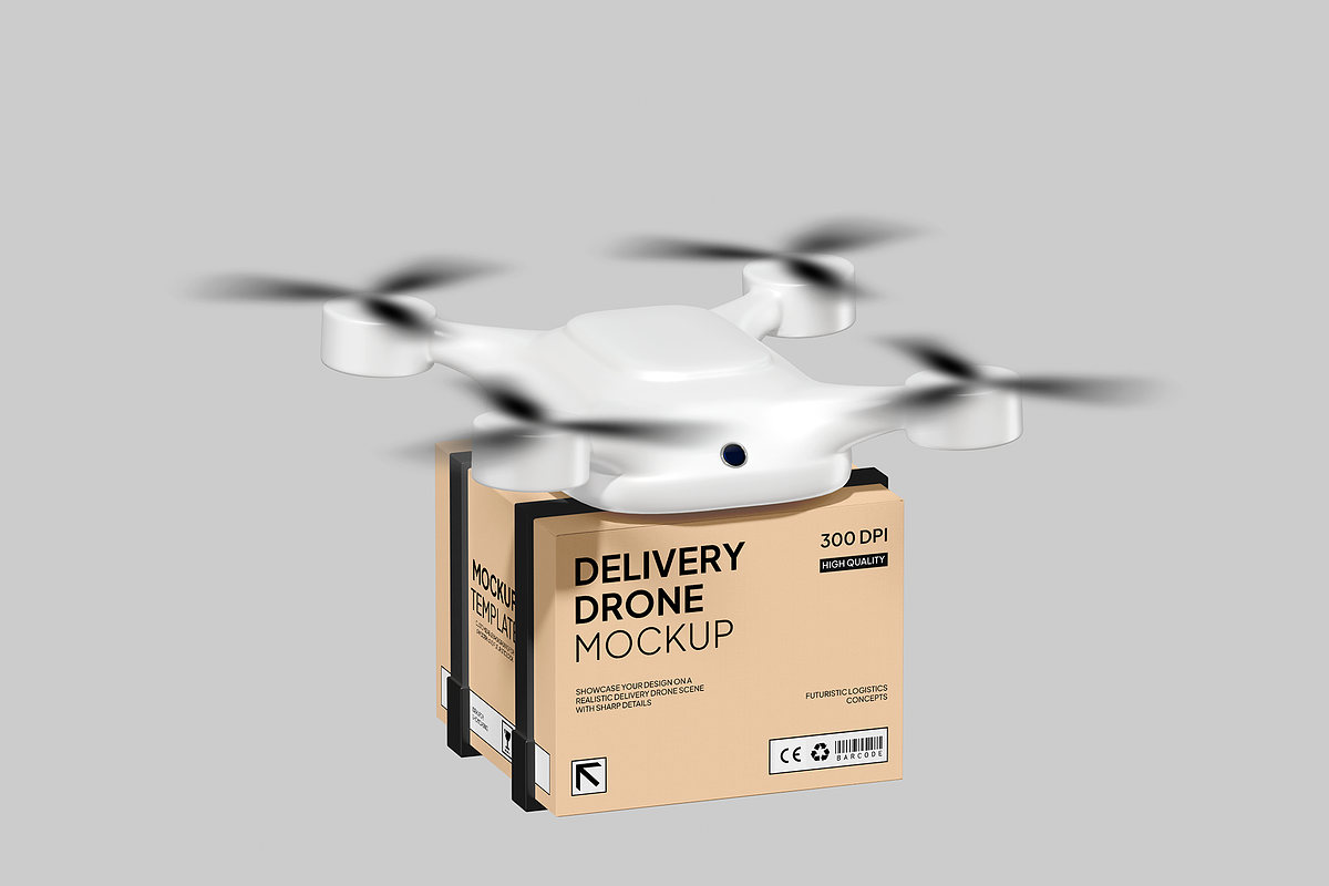 Delivery Drone Mockup, a Product Mockup by Bartama Graphic (Photo 2 of 4)