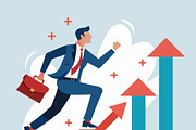 Businessman running up rising graph, a Person Illustration by SouravDesign (Thumbnail 2 of 3)