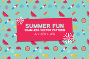 Summer Fun Seamless Pattern, a Pattern Graphic by IFBdesign (Thumbnail 1 of 3)