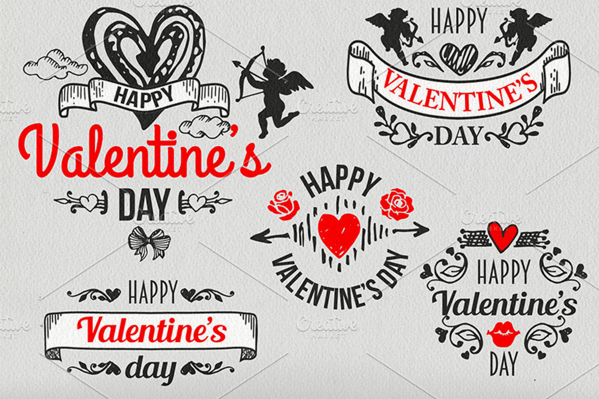 *16* Valentine's Day Labels, a Decorative Illustration by ARSCOR (Photo 4 of 6)