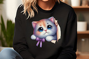 Watercolor Peeking Cat PNG Clipart, an Illustration by DreamCafeArt (Thumbnail 6 of 6)