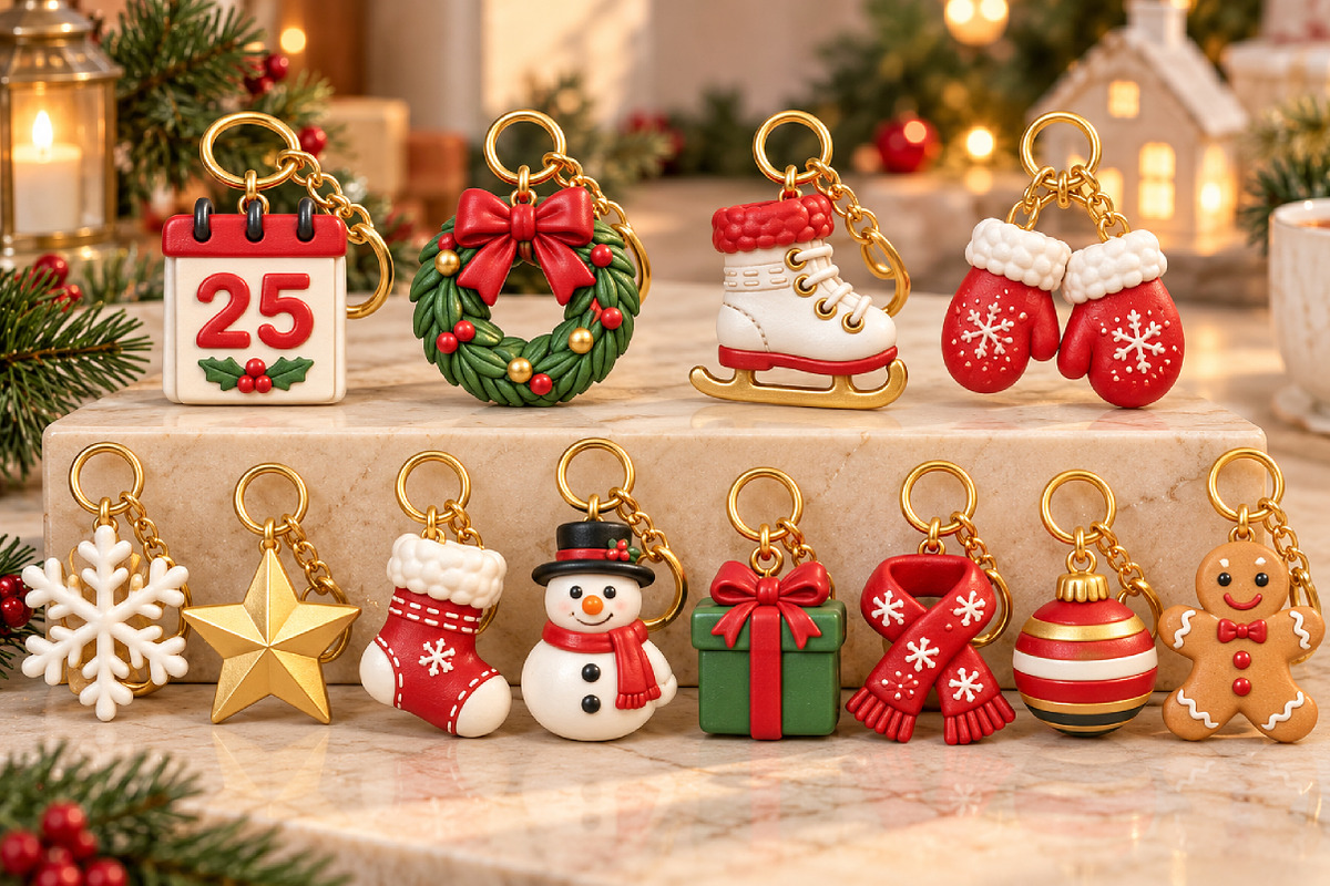 Christmas Keyring 3D STL Bundle, an Object 3D Model by Layerology (Photo 3 of 4)