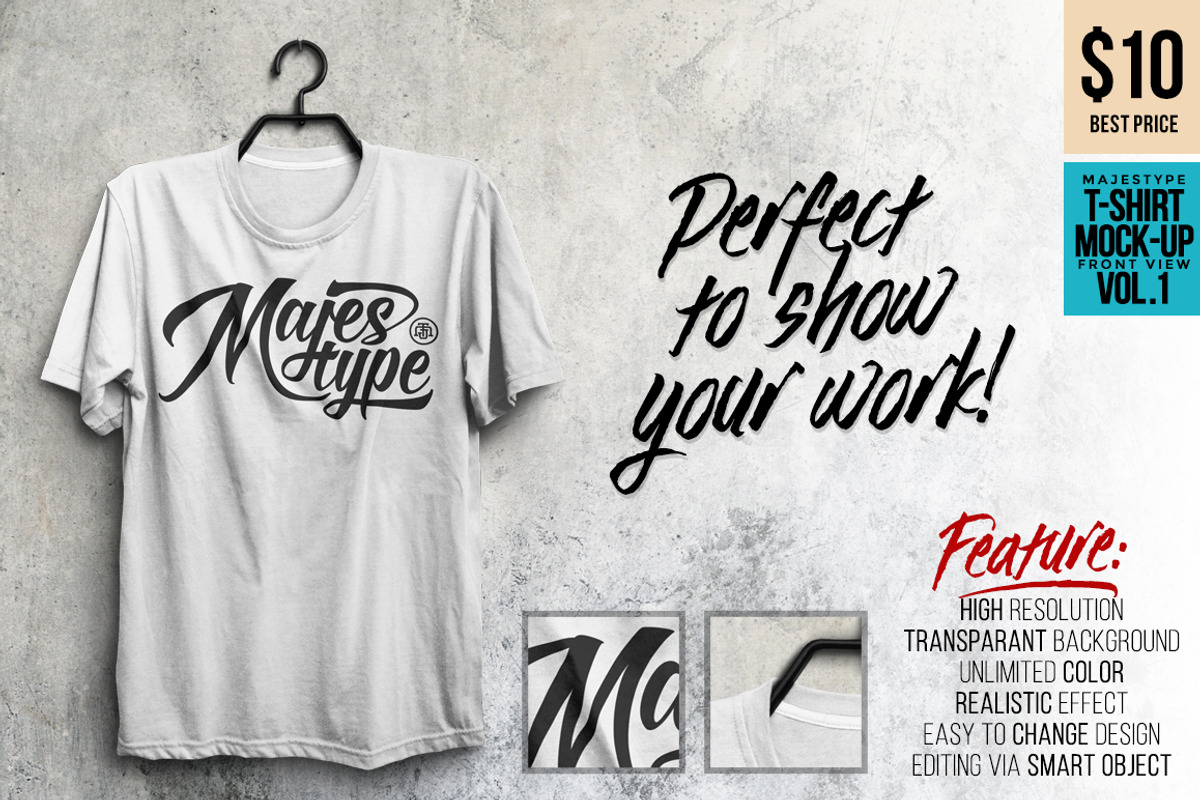 MJT Realistic T-Shirt Mock-Up, a Shirt Mockup by dexsarharryfonts (Photo 1 of 7)