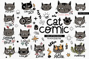 Cat comic. Funny set, an Animal Illustration by Noli Molly Store (Thumbnail 1 of 6)