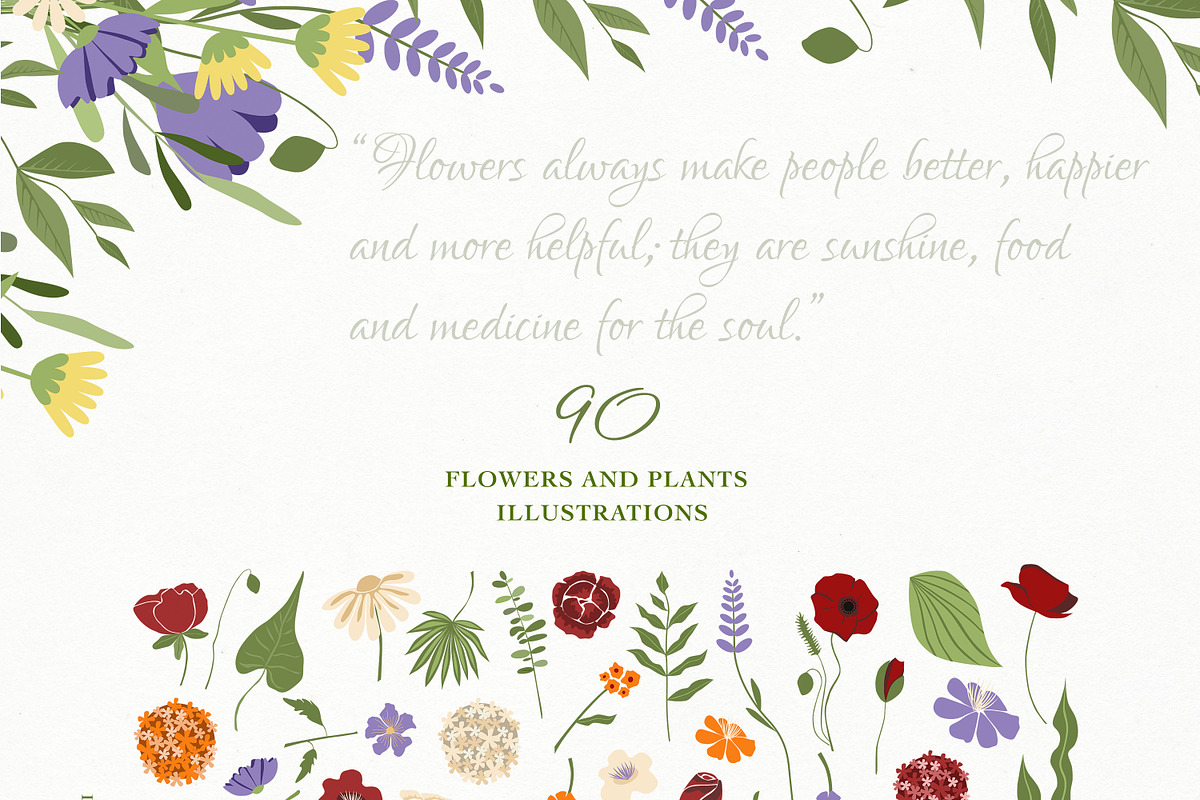 Poem of Flowers Design Set, a Decorative Illustration by WildStrawberry Magic (Photo 2 of 23)