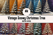 Vintage Christmas Tree Digital Paper, a Graphic by LumiDigiPrints (Thumbnail 1 of 8)
