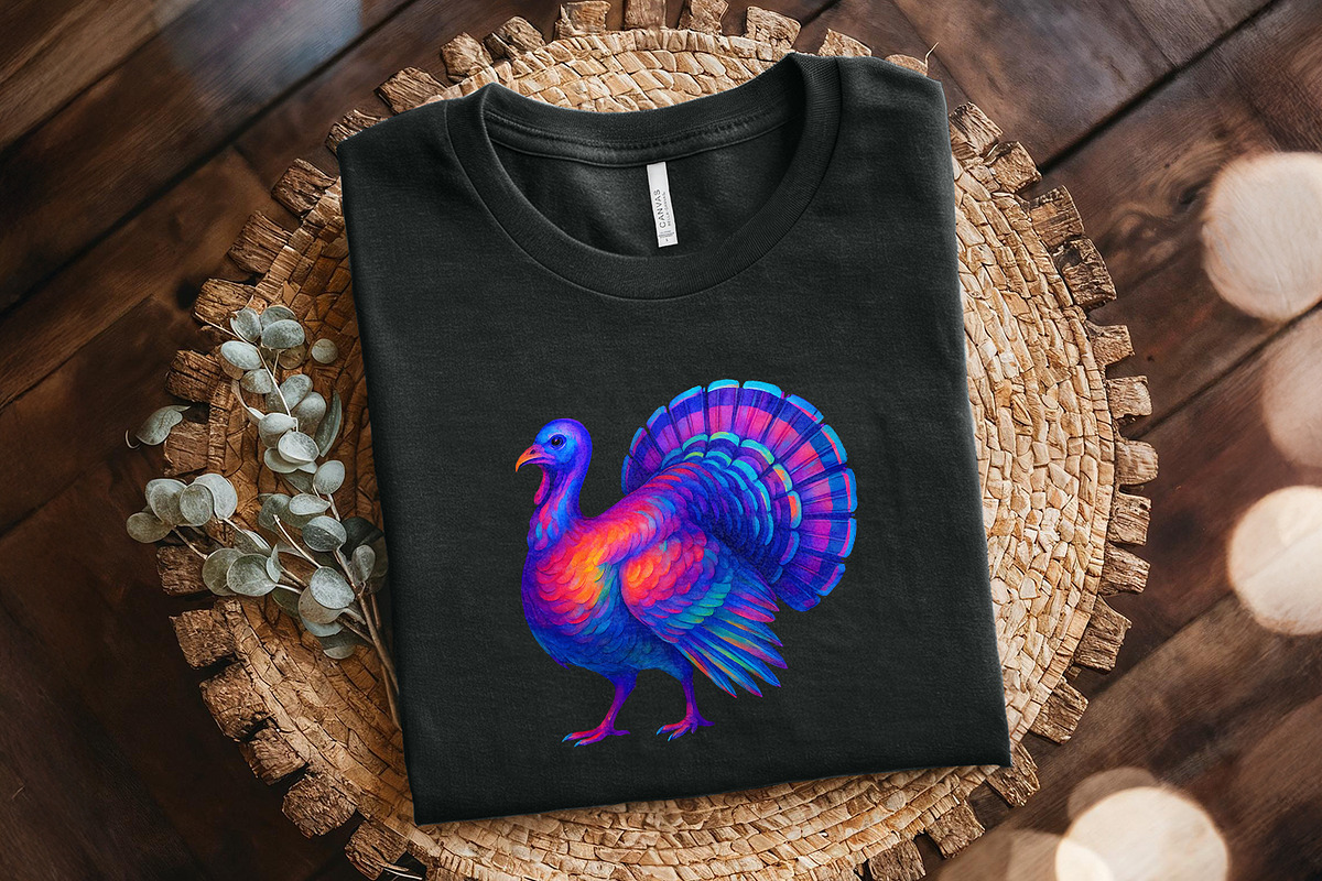 Colorful Neon Turkey PNG, Vibrant, an Illustration by SharpMarketplace (Photo 3 of 5)