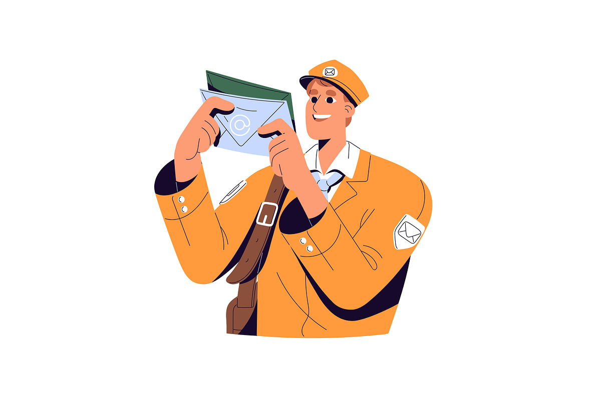 Postmen delivering letters, mail set, a Person Illustration by PaperTrident (Photo 8 of 13)