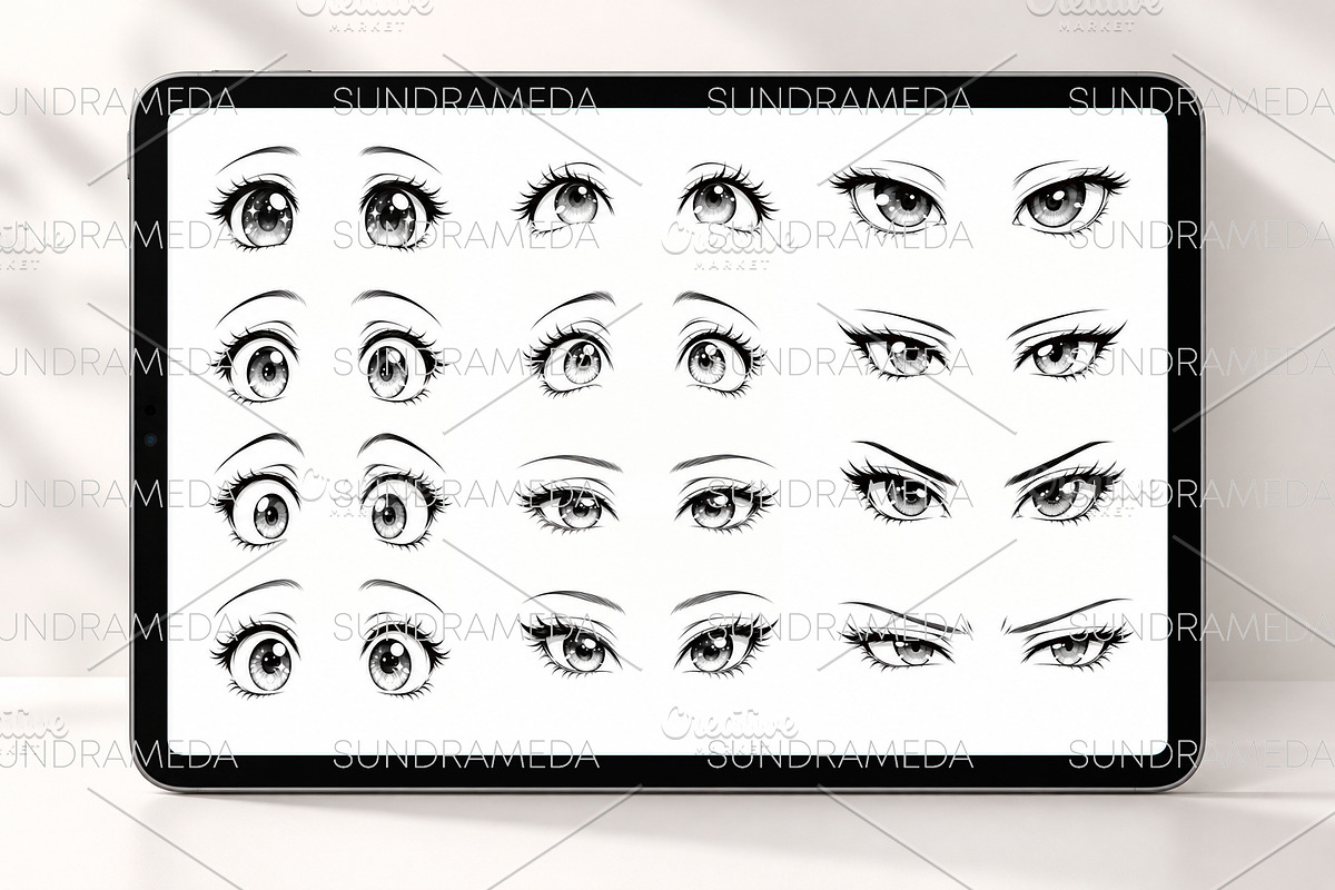 Anime & Manga Eyes Procreate Stamps, a Brush Add-On by sundrameda (Photo 4 of 12)